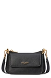 Kate Spade New York Morgan Double Up Saffiano Leather Crossbody Bag In Black