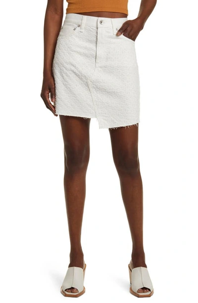 Rag & Bone Kayla Eyelet Denim Mini Skirt In White Tweed