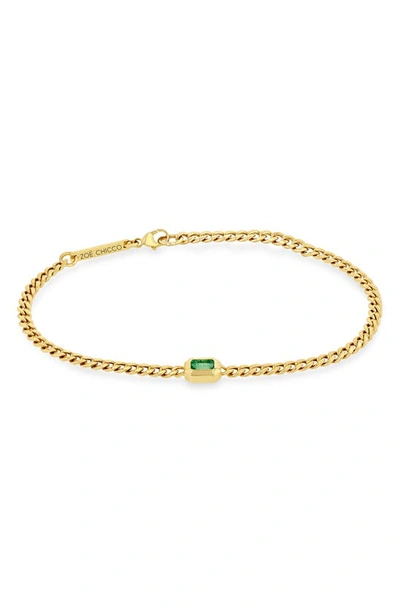 ZOË CHICCO ZOË CHICCO EMERALD CURB CHAIN BRACELET