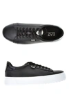 Ea7 Logo Strapped Casual Sneakers In Black