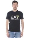 Ea7 Black Cotton T-shirt In Black