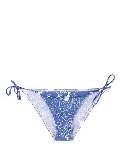 Eres Gerardo Bird-print Bikini Bottoms In Blue