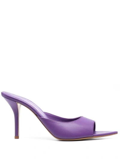 Gia Borghini X Pernille Teisbaek Perni 高跟皮质穆勒鞋 In Purple