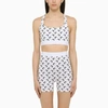 Marine Serre White All Over Moon Sports Bra In White