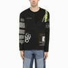Marine Serre Black Patchwork-effect T-shirt In Black