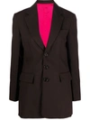 Marni Reversible Single-breasted Virgin Wool Long Blazer In Brown
