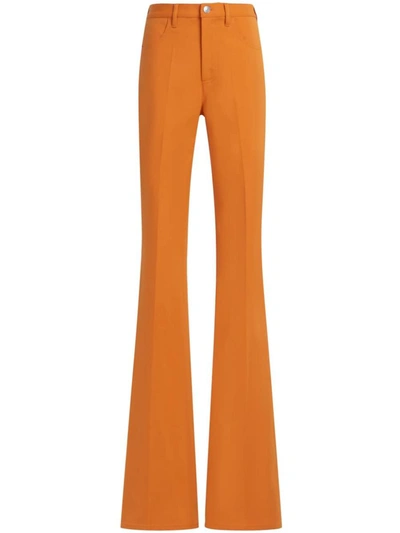 Marni High-waist Flared Trousers In Orange