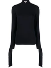 Meryll Rogge Open-back Mock Turtleneck Sweater In Blue