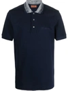 Missoni Zig-zag Collar Polo Shirt In Blue