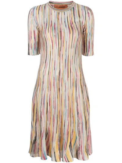 Missoni Striped Silk Dress In Multicolor