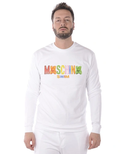 Moschino Swim Sweatshirt Hoodie In White