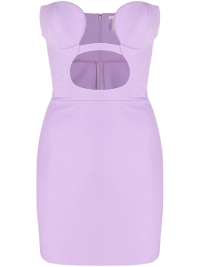 Nensi Dojaka Cut-out Strapless Minidress In Violett