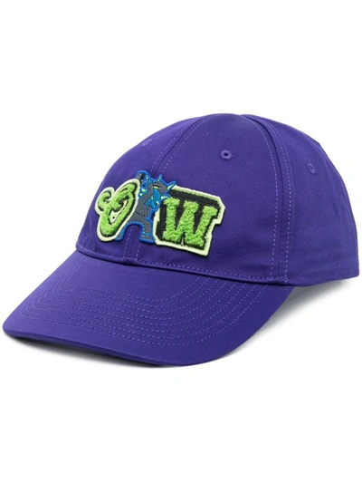 Off-white Logo-patch Varsity Baseball Cap In Purple