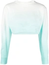Palm Angels Blue & White Overlogo Long Sleeve T-shirt In Clear Blue