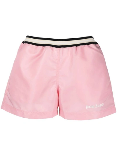 Palm Angels Miami Logo-print Running Shorts In Pink