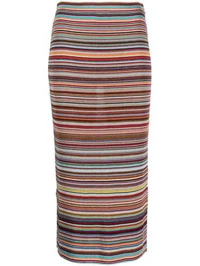 Paul Smith Skirt With Stripes And Lurex In Multicolor