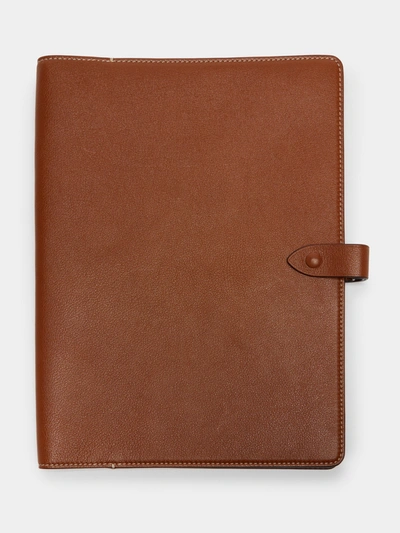 Metier 11'' Leather Notebook Cover In White