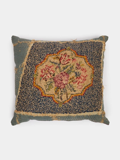 By Walid 19th Century Needlepoint Cushion In Multi