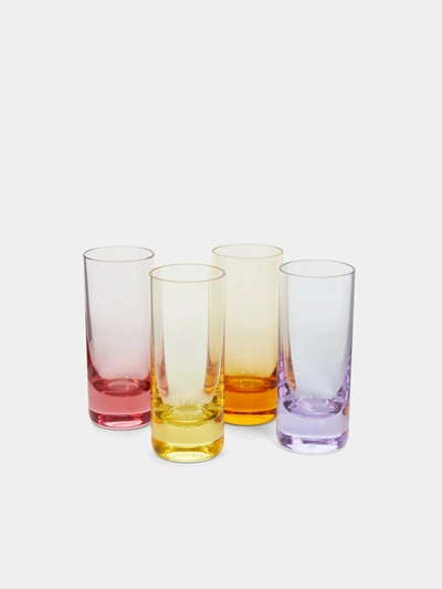 Moser Hand-blown Crystal Coloured Shot Glasses (set Of 4) In Transparent