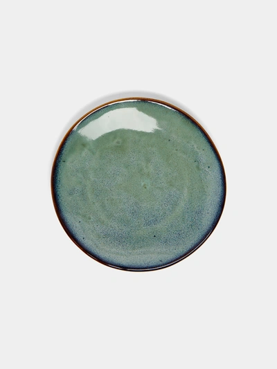 Mervyn Gers Ceramics Hand-glazed Ceramic Dessert Plates (set Of 6) In Green