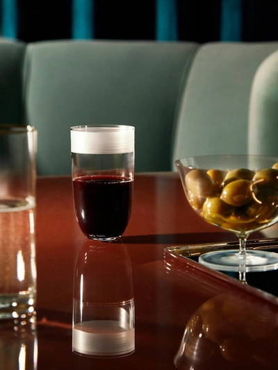 Carlo Moretti Fili Molati Murano Wine Glass In Transparent