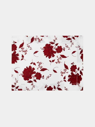 Emilia Wickstead Floral Linen Placemats (set Of 4) In Red