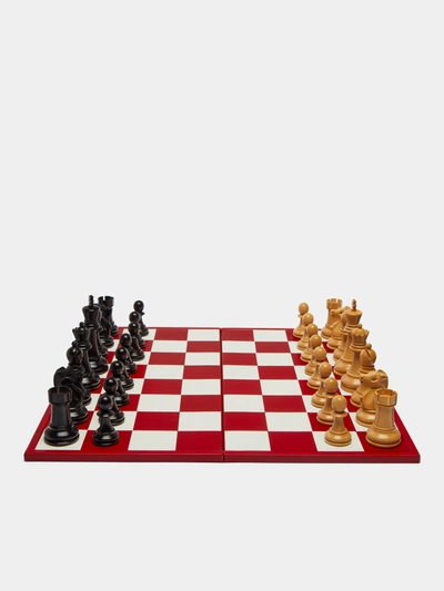 Asprey Hanover Saddle Hide Chess Set