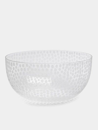 Carlo Moretti Millebolle Murano Glass Bowl In Transparent