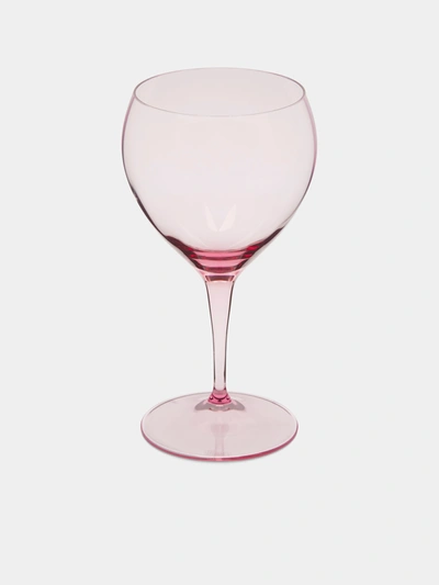 Moser Optic Hand-blown Crystal Red Wine Glasses (set Of 2) In Pink