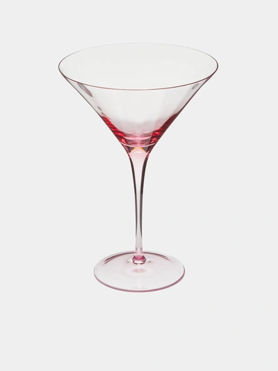 Moser Optic Hand-blown Crystal Martini Glasses (set Of 2) In Pink