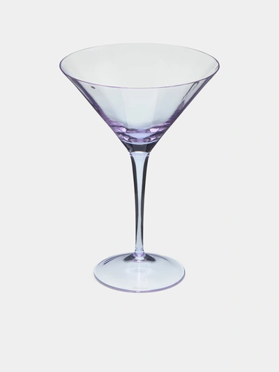 Moser Optic Hand-blown Crystal Martini Glasses (set Of 2) In Purple