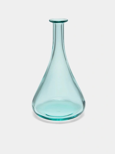Moser Optic Crystal Wine Carafe In Blue