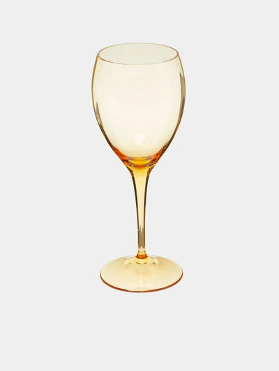 Moser Optic Hand-blown Crystal White Wine Glasses (set Of 2) In Yellow