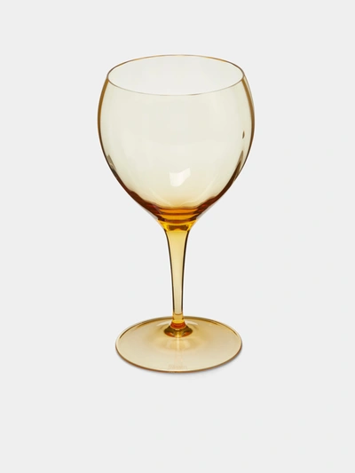 Moser Optic Hand-blown Crystal Red Wine Glasses (set Of 2) In Gold