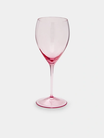Moser Optic Hand-blown Crystal White Wine Glasses (set Of 2) In Pink