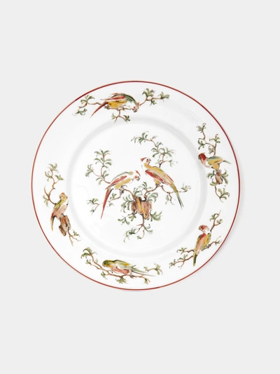 Laboratorio Paravicini Pappagallini Ceramic Dinner Plates (set Of 4) In White