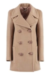 Stella Mccartney Double-breasted Wool Coat In Beige