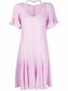 Stella Mccartney Viscose Midi Dress With Cut-out Details - Atterley In Pink