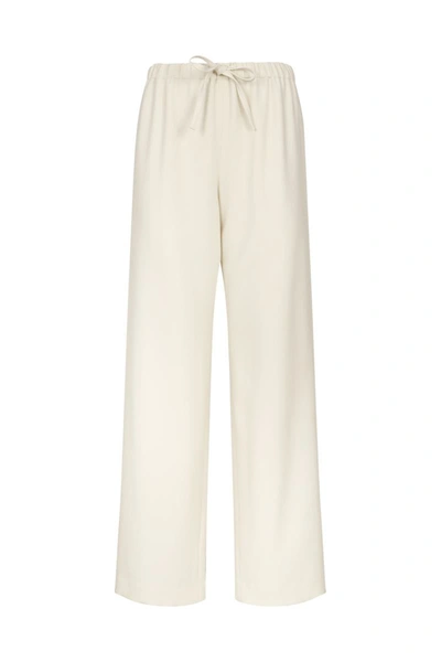 Theory Straight Leg Drawstring Pants In White