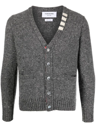 Thom Browne Speckle-knit Wool-mohair Cardigan In 035 Med Grey