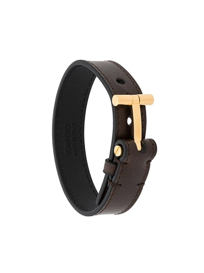 Tom Ford T Detailed Bracelet In Brown