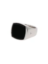 Tom Wood Cushion Onyx Sterling Silver Signet Ring In Metallic