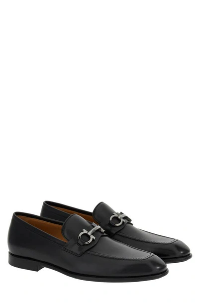 Ferragamo Men's Foster Gancini Bit Loafers In Black