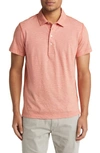 Billy Reid Stripe Pensacola Polo In Burnt Red