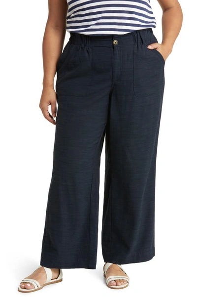 Wit & Wisdom Sky Rise Paperbag Waist Pants In Navy