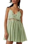 Free People Ilektra Lace Inset Cotton Chemise In Scales