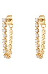 LUV AJ BALLIER CHAIN HOOP EARRINGS