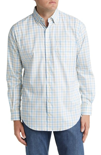Peter Millar Macinac Check Stretch Button-down Shirt In Cottage Blue