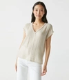 Michael Stars Draya Gauze V-neck Top In Cement