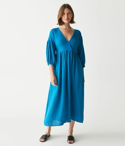 Michael Stars Isabella Gauze Midi Dress In Pacific